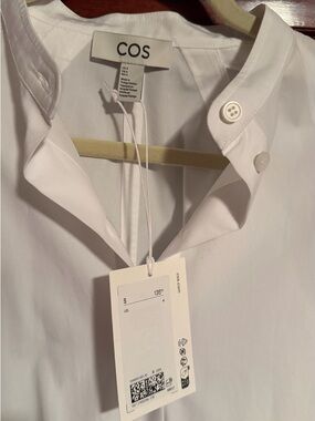 COS White Long-Sleeve Button Collar Dress NWT